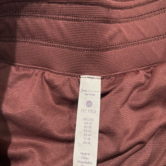 2 pair CRZ YOGA Brown and Cream Shorts with Elastic Waistband - Picture 4 of 5